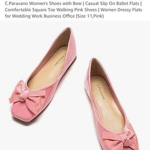 Women's Pink Ballet Flats with Bow size-11.5
